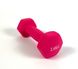 Гантелі для фітнесу Neo-Sport 2 кг. x 2 шт., метал з вініловим покриттям (рожеві) 22600089 фото 3
