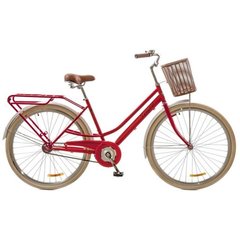 Велосипед 28 Dorozhnik COMFORT FEMALE 14G планет. рама-19 St красный с багажником зад St, с крылом St, с корзиной Pl 2017 1890083 фото