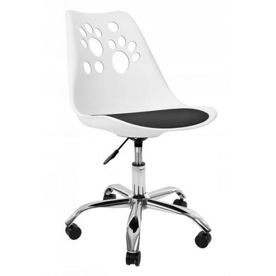 Кресло офисное, компьютерное Bonro B-881 белое с черным сиденьем 7000314 фото