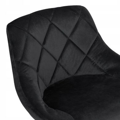 Барный стул со спинкой Bonro B-074 велюр черное с черным основанием 7000420 фото