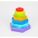 Іграшка розвиваюча "Пірамідка-веселка" 39363, 6 деталей + платформа 21303815 фото 1