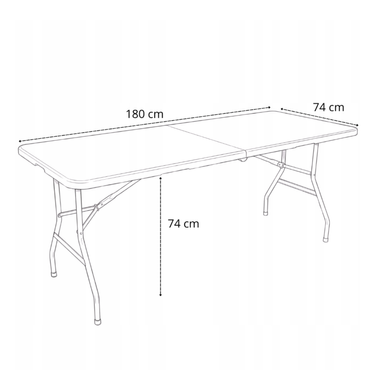 Раскладной стол для кейтеринга FunFit 180x74 x 4 см Белый (4899) 22500090 фото