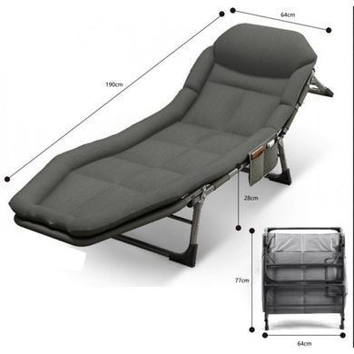 Шезлонг лежак ліжко розкладне Bonro B2002-3 темно-сірий 7000699 фото