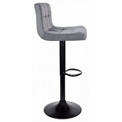 Барный стул со спинкой Bonro B-0106 велюр серый с черным основанием 7000421 фото