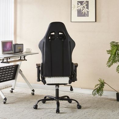 Игровое кресло Bonro 1002G-1 с подставкой для ног, белое 7001205 фото