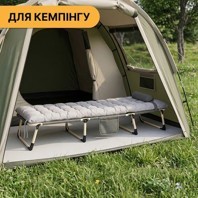 Раскладная кровать (раскладушка) с подушкой LEOBRO, тёмная полоска 22500040 фото