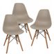 Крісло для кухні на ніжках Bonro В-173 Full Kd коричневе (3 шт) 7000671 фото 1