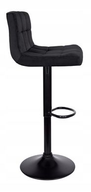 Барный стул со спинкой Bonro B-0106 велюр черный с черным основанием 7000422 фото