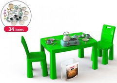Кухонний набір, стіл та стільці долоні (04670/2) зелений 20501043 фото