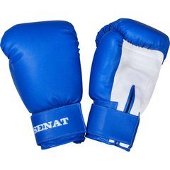 Перчатки боксерские 10 унций, кожзаменитель, сине-белые 1970072 фото