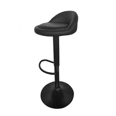 Барний стілець зі спинкою Bonro B-075 чорний (чорна основа) 7000622 фото