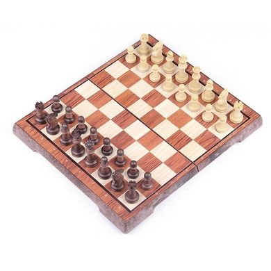 Магнитные шахматы под дерево | Chess magnetic wood-plastic 28x16,5 см 3020L (RL-KBK) 21305677 фото