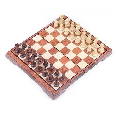 Магнитные шахматы под дерево | Chess magnetic wood-plastic 28x16,5 см 3020L (RL-KBK) 21305677 фото