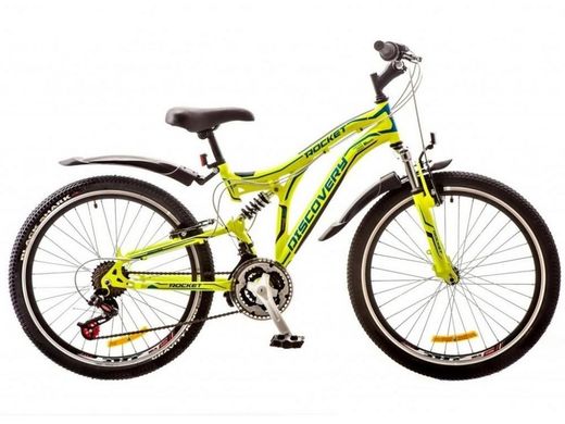 Велосипед 24 Discovery ROCKET AM2 14G Vbr рама-15 St зелено-сине-серый (м) с крылом Pl 2017 1890018 фото