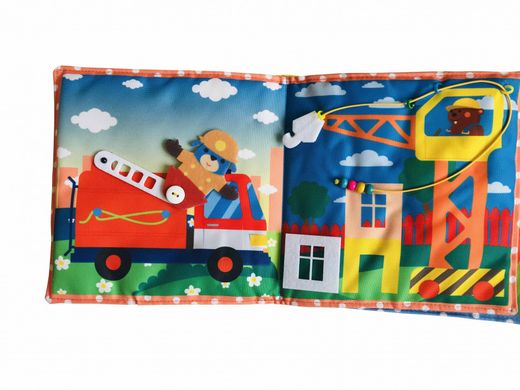 Текстильна розвиваюча книга для малят Bambini "Машинка" 403662 21301480 фото