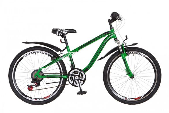 Велосипед 24 Discovery FLINT AM 14G Vbr рама-13 St зелено-чорний (м) з крилом Pl 2018 1890391 фото
