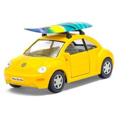 Машинка металлическая Volkswagen New Beetle Kinsmart KT5028WS 1:32 инерционная (Желтый) 21304518 фото