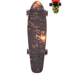 Детский скейт, лонгборд 22" LB21001 (RL7T), колеса PU со светом (Оранжевый) 21307457 фото