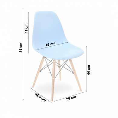 Крісло для кухні на ніжках Bonro В-173 Full Kd голубе (2 шт) 7000673 фото
