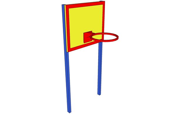 Детский баскетбольный щит с кольцом на стойке. 1460145 фото
