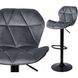 Барный стул со спинкой Bonro B-087 велюр серый с черным основанием 7000423 фото 10