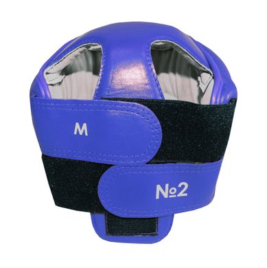 Шлем боксерский 2 (XL) закрыт синий, кожа 1640352 фото