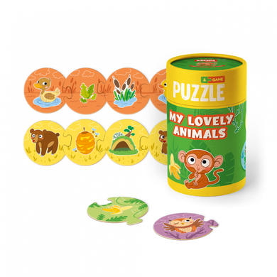 Дитячий пазл/гра Mon Puzzle "Мої чарівні тварини" 200104, 6 двосторонніх пазлів на 4 елементи 21305996 фото