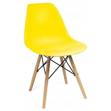 Стол обеденный круглый Bonro В-957-600 белый + 2 желтых кресла В-173 Full Kd 7000674 фото