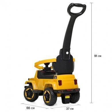 Каталка-толокар Spoko SP-219 2в1 з батьківською ручкою жовтий 7000587 фото