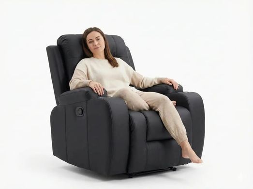 Кресло-реклайнер Prime Seat Black с массажем, раскладное, с подножкой, до 125 кг 22900086 фото