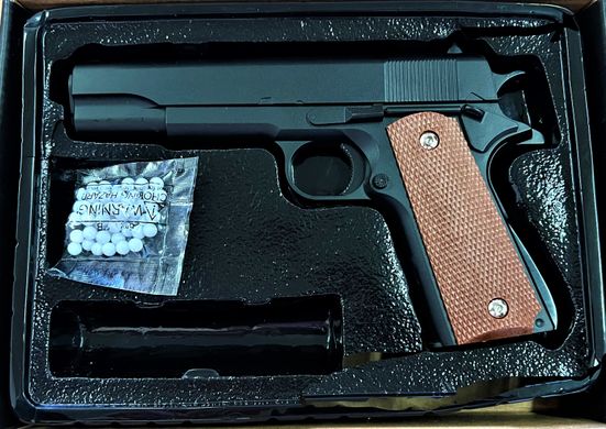 G13 Страйкбольний пістолет Galaxy Colt M1911 Classic метал пластик з кульками чорний 20500945 фото