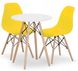 Стол обеденный круглый Bonro В-957-600 белый + 2 желтых кресла В-173 Full Kd 7000674 фото 2