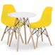 Стол обеденный круглый Bonro В-957-600 белый + 2 желтых кресла В-173 Full Kd 7000674 фото 12