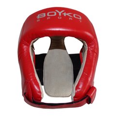 Шлем боксерский 2 (S) закрыт красный, кожа 1640353 фото