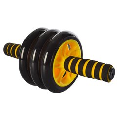 Тренажер колесо для мышц пресса MS 0873 диаметр 14 см (Желтый) 21307163 фото