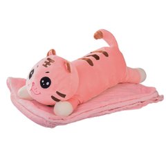 М`яка іграшка-плед HB03 кішка 55 см + плед 150*115 см (Рожевий) 21300701 фото