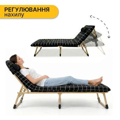 Раскладная кровать (раскладушка) с бархатным матрасом и подушкой LEOBRO (LB-FB-B3-PAT) 22500095 фото