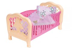Кроватка для куклы 4494TXK с постельным бельем (Розовая) 21303422 фото