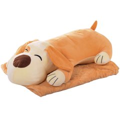 Мягкая игрушка-плед HB09 собака 60 см + плед 175*100 (Оранжевый) 21300702 фото