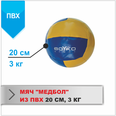 Мяч Медбол 20 см (3 кг) 1640256 фото