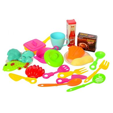 Игровой набор Кухня RX1800-27, плита, посуда, продукты, 28 предметов 21304123 фото
