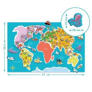 Развивающая магнитная игра "Карта планеты" DoDo 200201 21305650 фото