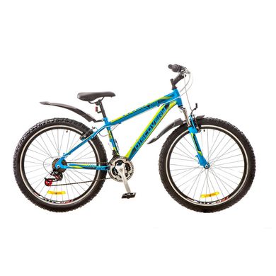 Велосипед 26 Discovery TREK AM 14G Vbr рама-15 St сине-черно-зеленый (м) с крылом Pl 2017 1890041 фото