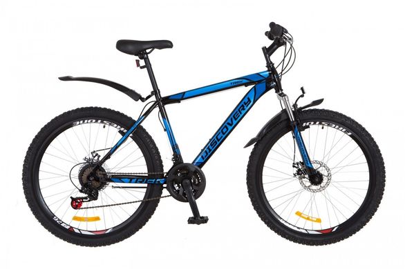 Велосипед 26 Discovery TREK AM 14G DD рама-18 St черно-синий с крылом Pl 2018 1890414 фото