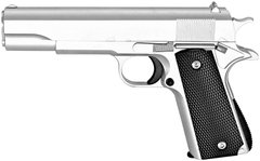G13S Страйкбольный пистолет Galaxy Colt M1911 Classic металл пластик серебро с шариками и кобурой 20500950 фото