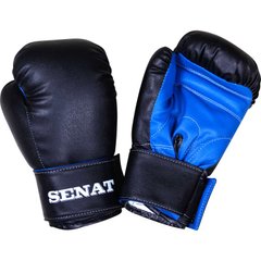Перчатки боксерские 8 унций, кожзаменитель, черно-синие 1970079 фото