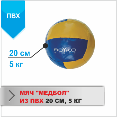 Мяч Медбол 20 см (5 кг) 1640257 фото