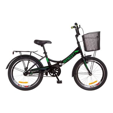 Велосипед 20 Formula SMART 14G рама-13 St черно-зелен. с багажником зад St, с крылом St, с корзиной St 2018 1890313 фото
