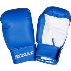 Перчатки боксерские 6 унций, кожзаменитель, сине-белые 1970080 фото