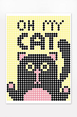 Картина за номерами стікерами в тубусі "Кіт" 1200 стікерів 1807, 33х48 см 21302355 фото